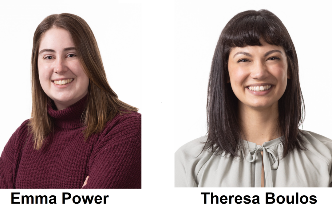 Félicitations aux gagnantes canadiennes de l’édition 2023 du concours « Du talent à revendre en recherche » : Emma Power et Theresa Boulos